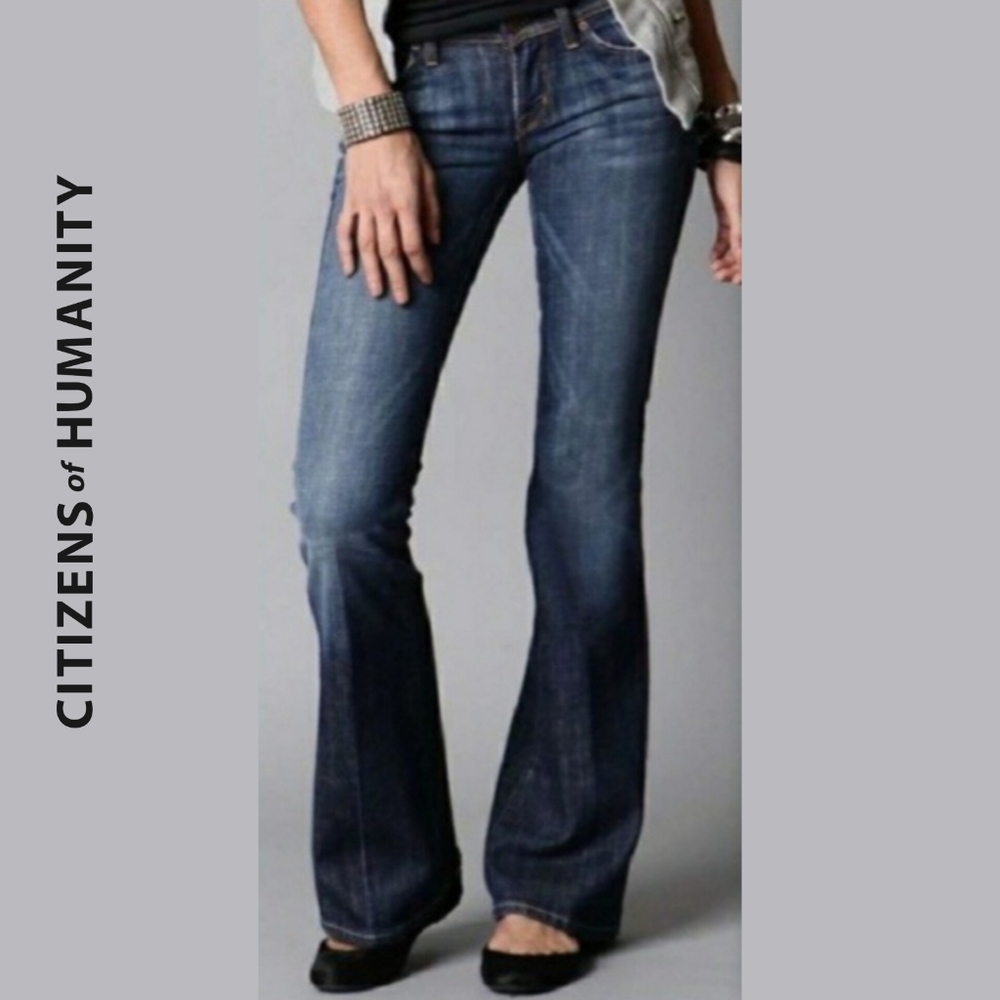 Sz 26 Citizens of Humanity Naomi#065 Stretch Low Waist Flair Flare Jeans Y2K